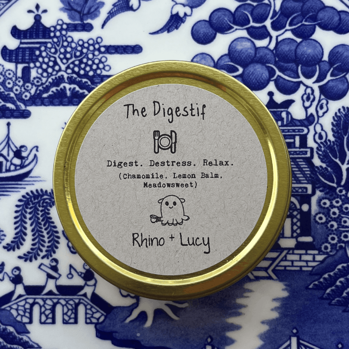 The Digestif | Organic Herbal Tea | Chamomile, Lemon Balm, Meadowsweet

An organic herbal tea blend with chamomile, lemon balm & meadowsweet. Floral, citrusy & subtly sweet, this caffeine-free blend is perfect after meals.