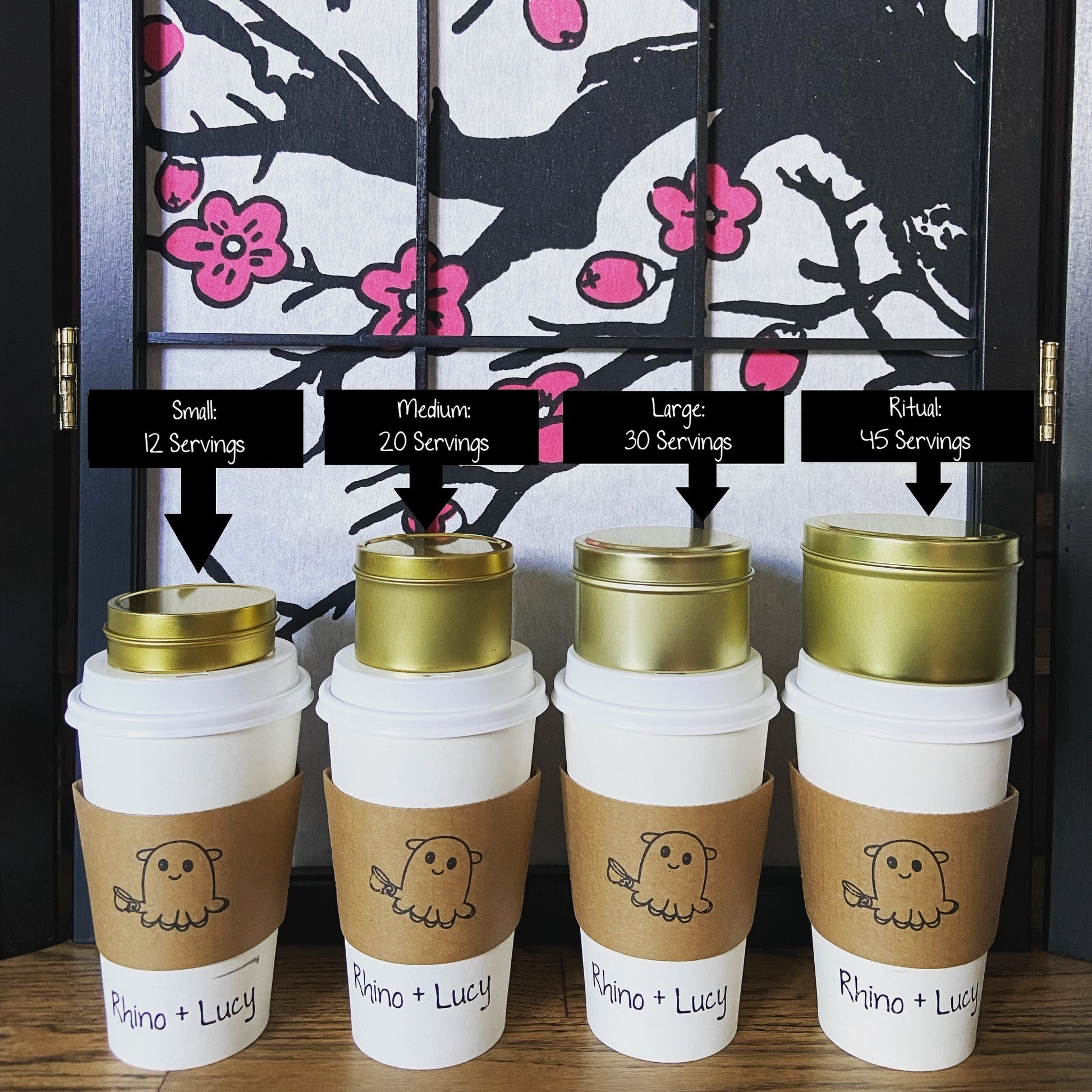 Rhino and Lucy | Tea Blend Sizes, Small, Medium, Large, Ritual