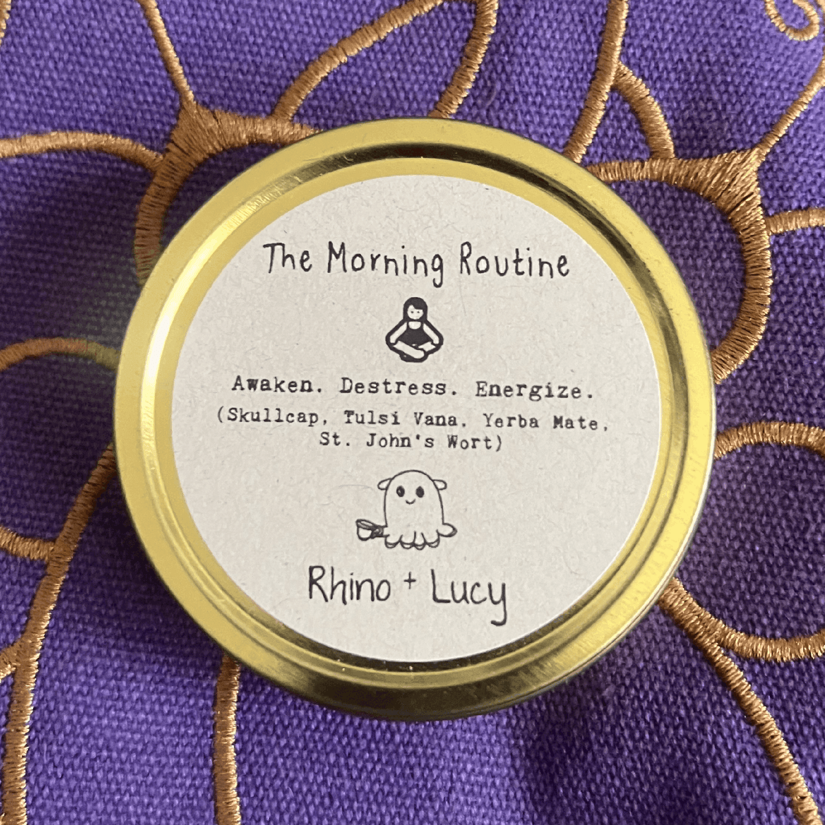 The Morning Routine Herbal Tea | Skullcap, St. John's Wort, Yerba Mate & Tulsi | Loose Leaf Tea | Rhino + Lucy