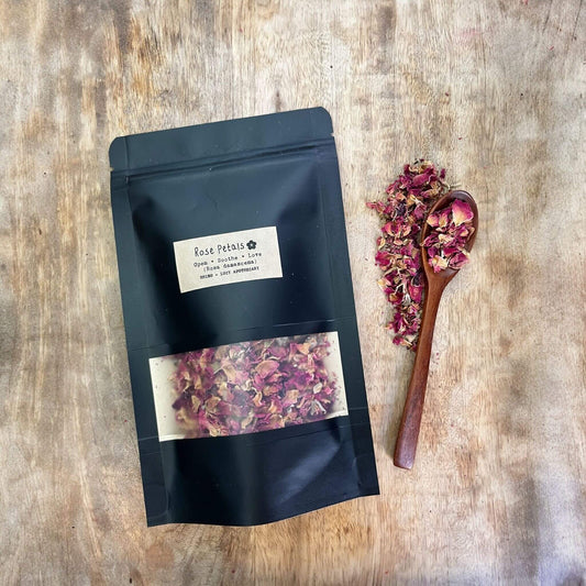 Rose petals open the heart, uplift the spirit, and support emotional healing. A sacred herb for love, self-care, and sensual tea or bath rituals. Shop Rhino and Lucy, Curated Herbal Teas for Wellness, Ritual & Gifting.